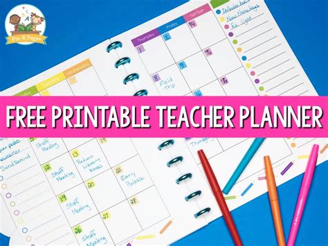 Teacher Planner Free Printable Printable Blank World