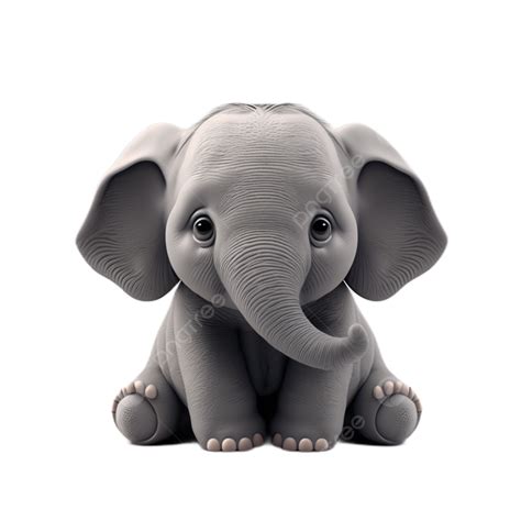 Elefante Bebê Fofo Desenho Animado Fundo Branco Transparente Png