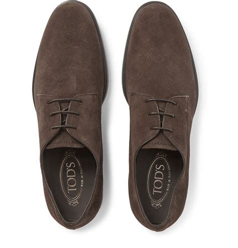 Lyst Tods Suede Derby Shoes In Brown For Men