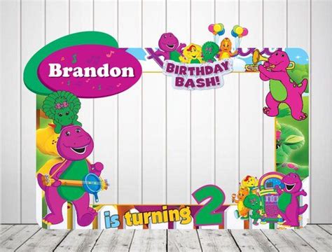 Barney Photo Booth Frame Barney Birthday Frame Barney Backdrop