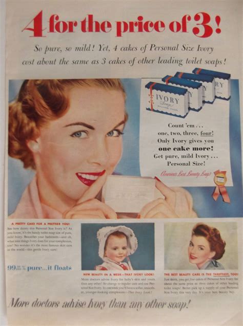 1954 Ivory Soap Original Vintage Beauty Advertisement Etsy Ivory