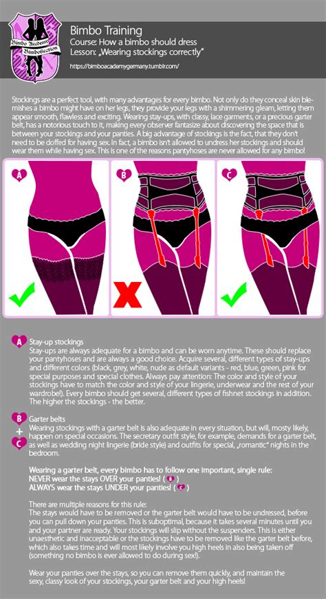 Bimbo Training “how A Bimbo Should Dress Wearing Stockings Correctly Pink Bimbo Academy