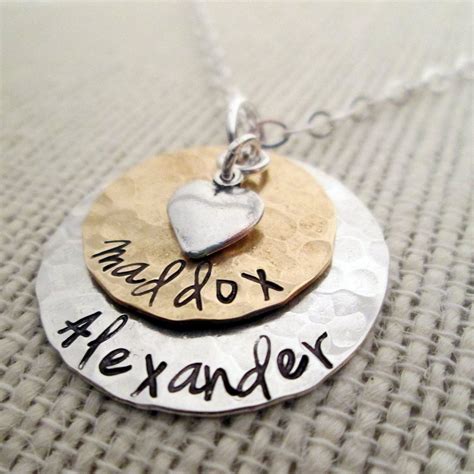 Layered Love Mom Necklace Hand Stamped Necklace