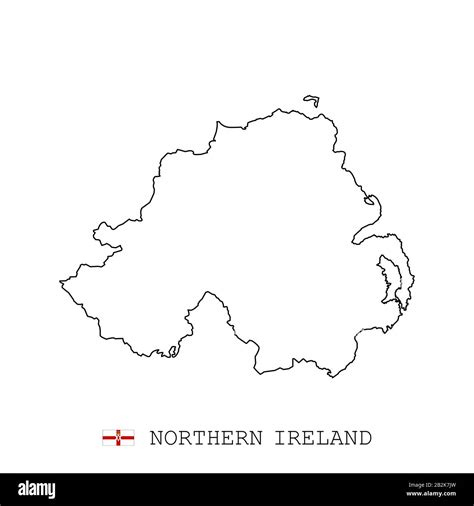 Northern Ireland Map Line Linear Thin Vector Northern Ireland Simple