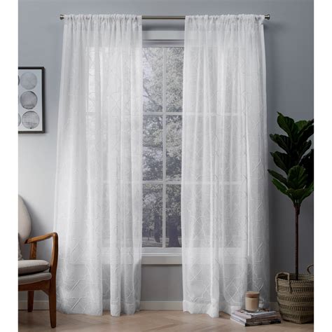 Exclusive Home Curtains 2 Pack Cali Embroidered Sheer Rod Pocket