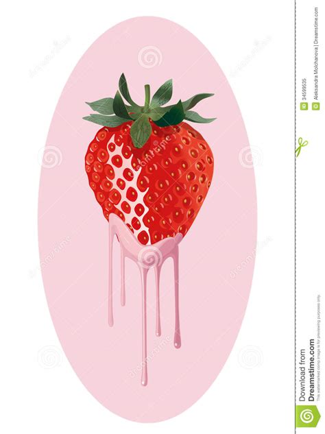Strawberry Cream Melted On Wafer Background Cartoon Vector 139359479