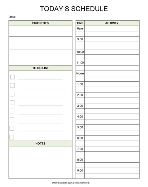 Free Daily Planner Printable