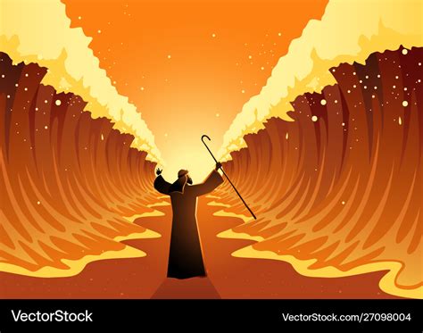 Moses And The Red Sea Royalty Free Vector Image