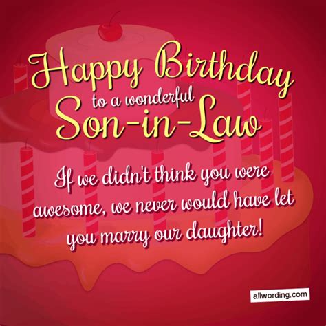 30 Clever Birthday Wishes For A Son In Law AllWording Com