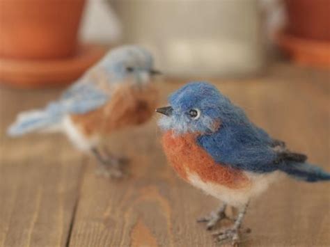 Needle Felted Eastern Bluebirds Needle Felted Animals Etsy Needle