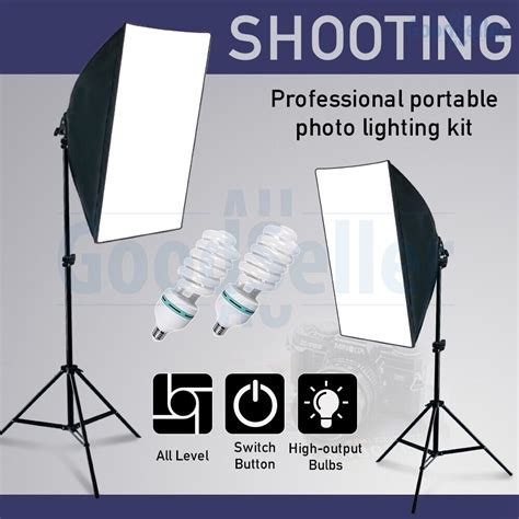 Photography Softbox Continuous Lighting 2x135W Soft Box Light Stand