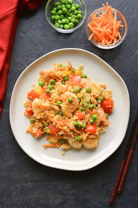 Healthy Shrimp Fried Rice Low Carb Gf Low Cal Skinny Fitalicious