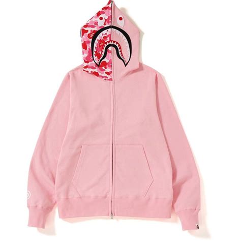 Pre Owned Bape Abc Shark Full Zip Hoodie Ss19 Pink Modesens Bape