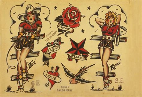 Sailor Jerry Tattoo Art Flash 13 13 X 19 Photo Print In Art Art