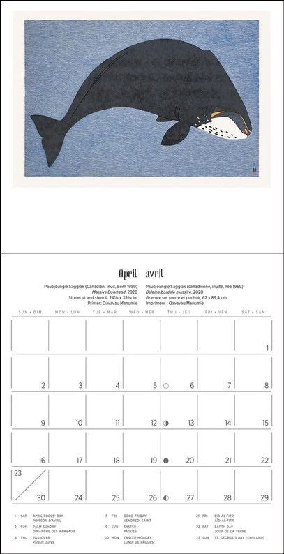 Inuit Art Kinngait Cape Dorset Calendrier 2023 Mini Wall Calendar