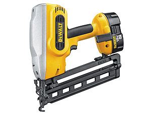 There is one major difference with a nail gun it has a compression head that it has to be pressed to a surface prior to pulling the trigger. Cordless Nail Gun