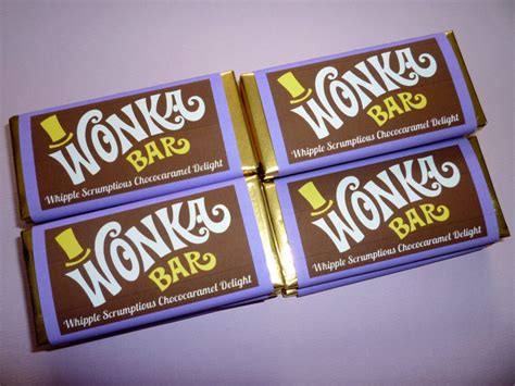 Wonka Bar Wrappers Wonka Bar Candy Bar Wrapper Template Willy Etsy