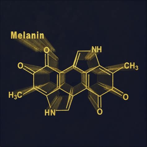 Premium Photo Melanin Molecule Structural Chemical Formula Gold On Dark Background
