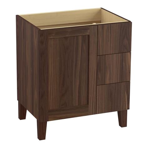 Shaker cabinets are an extremely popular style that are simple, elegant and attractive for bath/vanity cabinet remodels. KOHLER Poplin 30-in Terry Walnut Bathroom Vanity Cabinet ...