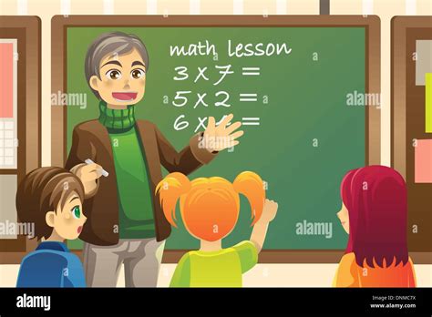 Un Vecteur Illustration De L Enseignement Des Math Matiques Un Professeur Dans Une Salle De