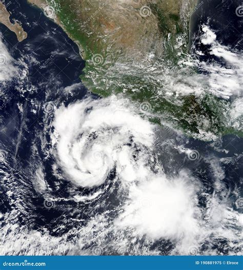 Satellite View Of Hurricane Hilary From Space Stock Image Image Of