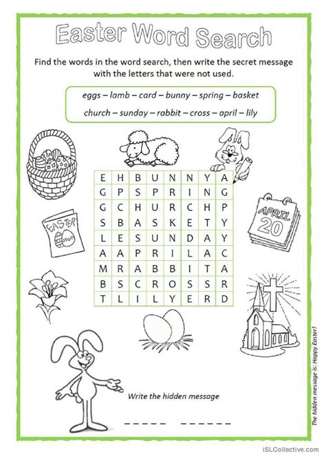 Easter Wordsearch Word Search English Esl Worksheets Pdf And Doc