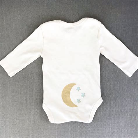 Baby Bodysuit Organic Cotton Hand Printed Wish Upon A Star