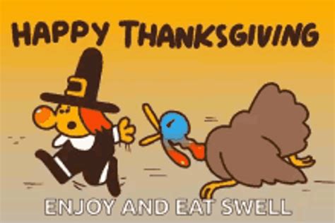 Funny Thanksgiving Turkey Chasing Witch Animation 