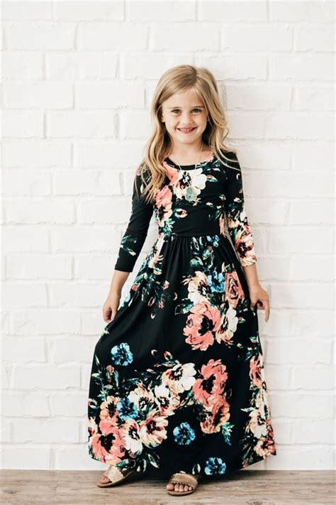 Kids Floral Maxi Dress 4 Colors 7 Styles Girls Maxi Dresses