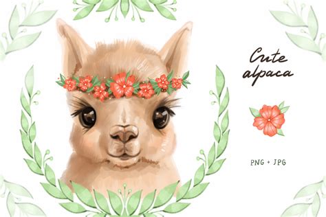 Cute Alpaca Digital Cliparts