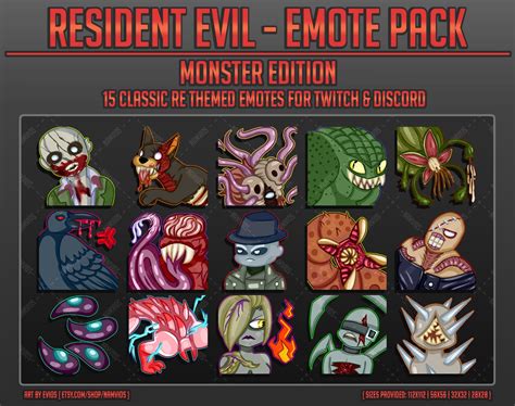 Resident Evil Monster Emotes Etsy