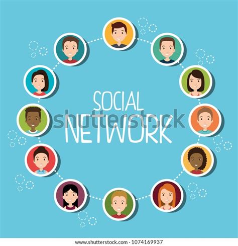 Social Network Community People Stock Vector Royalty Free 1074169937
