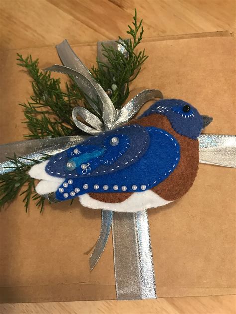 Bluebird Felt Ornament Handmade Christmas Tree Decoration Etsy