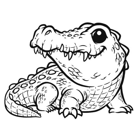 Crocodilo Dos Desenhos Animados Livro De Colorir Para Crianças