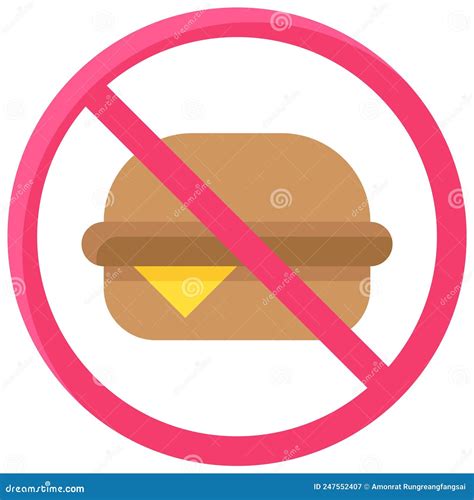 No Food Allowed Icon Prohibition Sign Vector Illustration Stock Vector