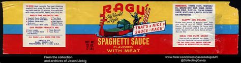 Ragu Spaghetti Sauce Flavored With Meat 32oz Jar Label Flickr
