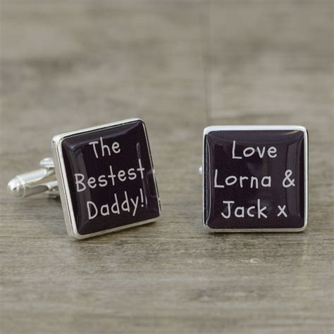 The Bestest Daddy Cufflinks Silver Finish