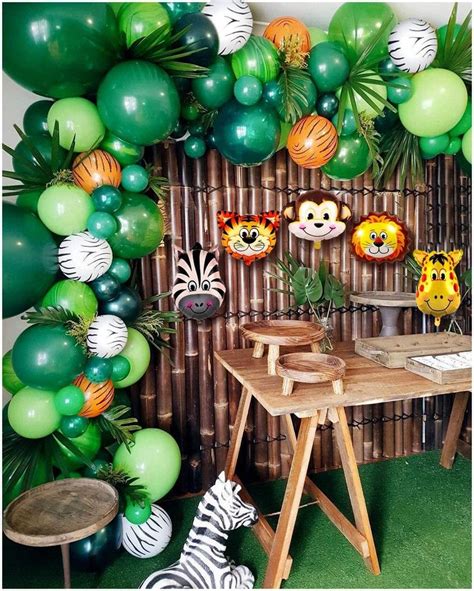 Jungle Party Balloon Garland Kit In Green And Orange Zebra Etsy In