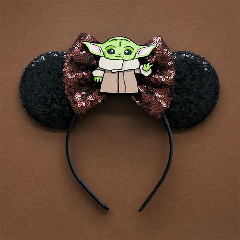 Baby Yoda Ears Mickey Ears Inspired By Disney Rides Etsy