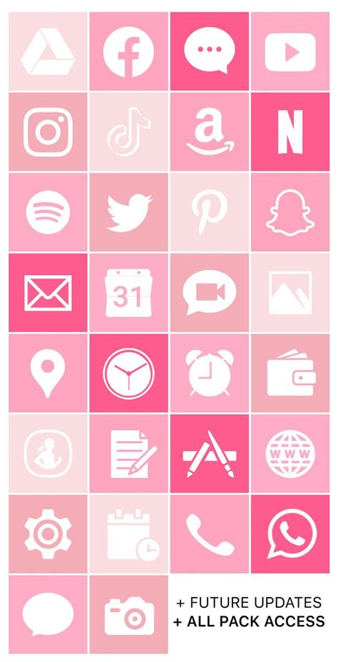 Ios Icon Lifetime All Access Pack Pastel Pink Iphone Ios14 Etsy Ios
