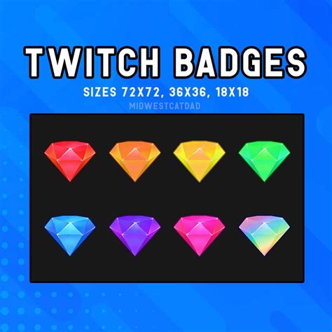 Diamond Twitch Badges Twitch Sub Badges Twitch Bit Badges Subscriber