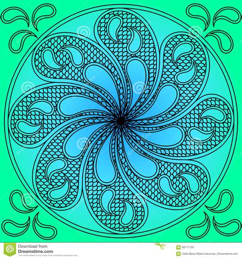 Peaceful Water Swirls Mandala Stock Illustration Illustration Of