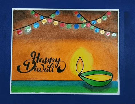 Diwali Drawing Tutorial Easy By Oil Pastel Full Tutorial In This Blog