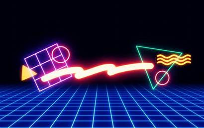 80s Neon Retro Wallpapers Shapes Background Behance