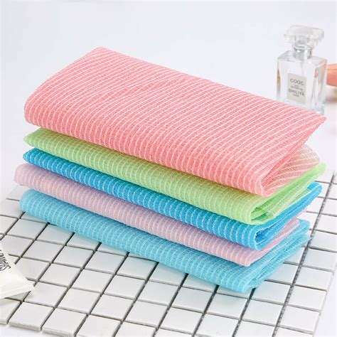 Exfoliating Nylon Bath Shower Body Cleaning Washing Scrubbing Towel Scrubbers Nylon Sponge Bath
