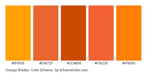 Orange Shades Color Scheme Monochromatic