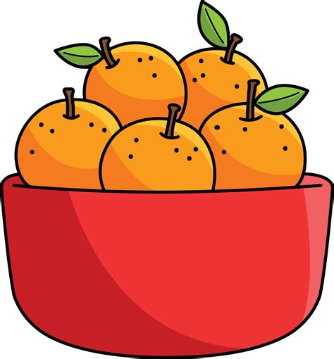 Bowl Of Mandarin Orange Cartoon Colored Clipart 14743632 Vector Art At