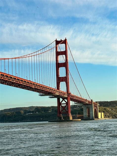 Red Orange Golden Gate Bridge In San Francisco California Stock Image