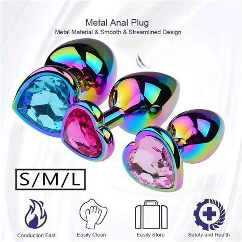 Anal Butt Plug Heart Jewel Stainless Butt Plug Anal Sex Toy For Women