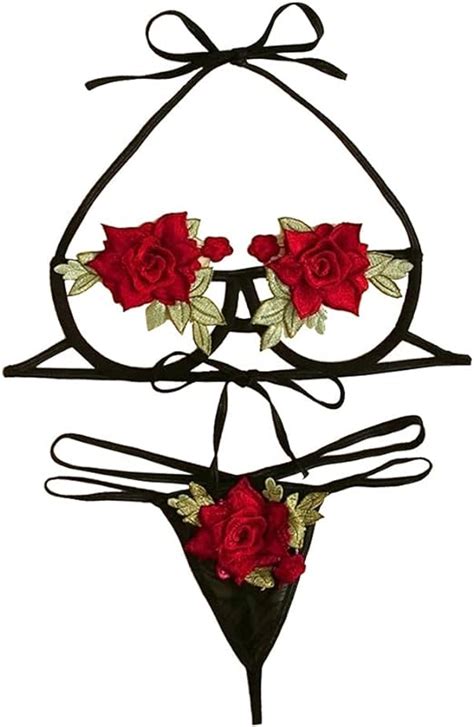Lingerie For Women Rose Embroidery Lingerie Set Women Underwear Hollow Out Flower